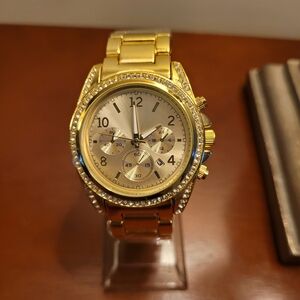 Brand New Women's Gold Fashion Watch with Diamond Bezel